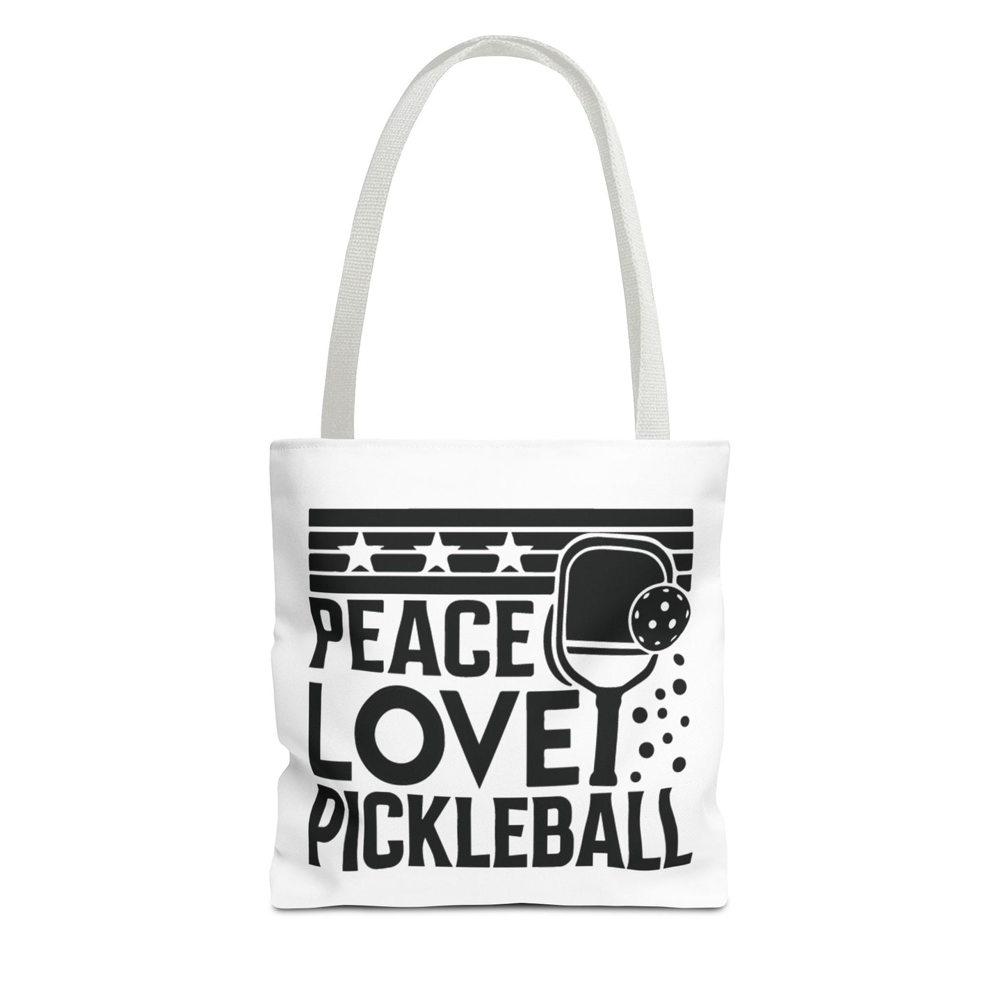 Pickleball Bold Tote Bag - Peace Love Pickleball White