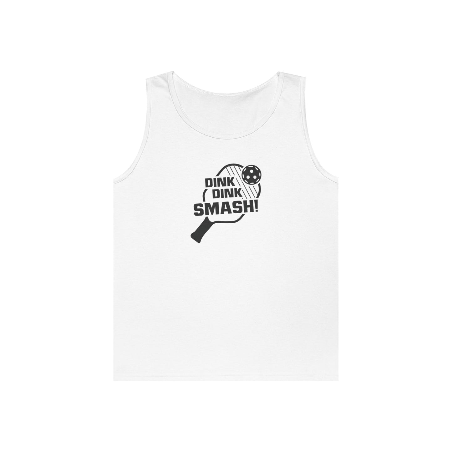 Men's Playful Pickleball Tank Top - Dink Dink Smash White