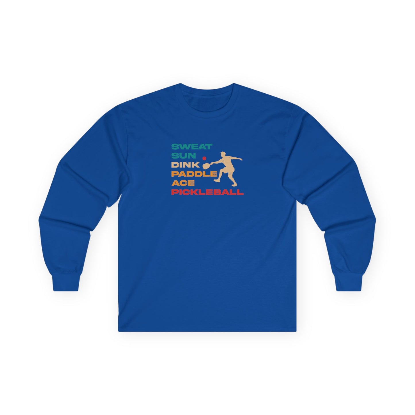 Men's Bold Pickleball Long Sleeves top - Sweat. Sun. Dink. Royal