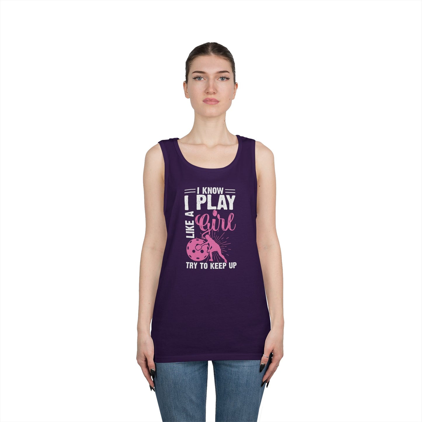 Women's Pickleball Tank Top - I Play Like a Girl Try to Keep Up