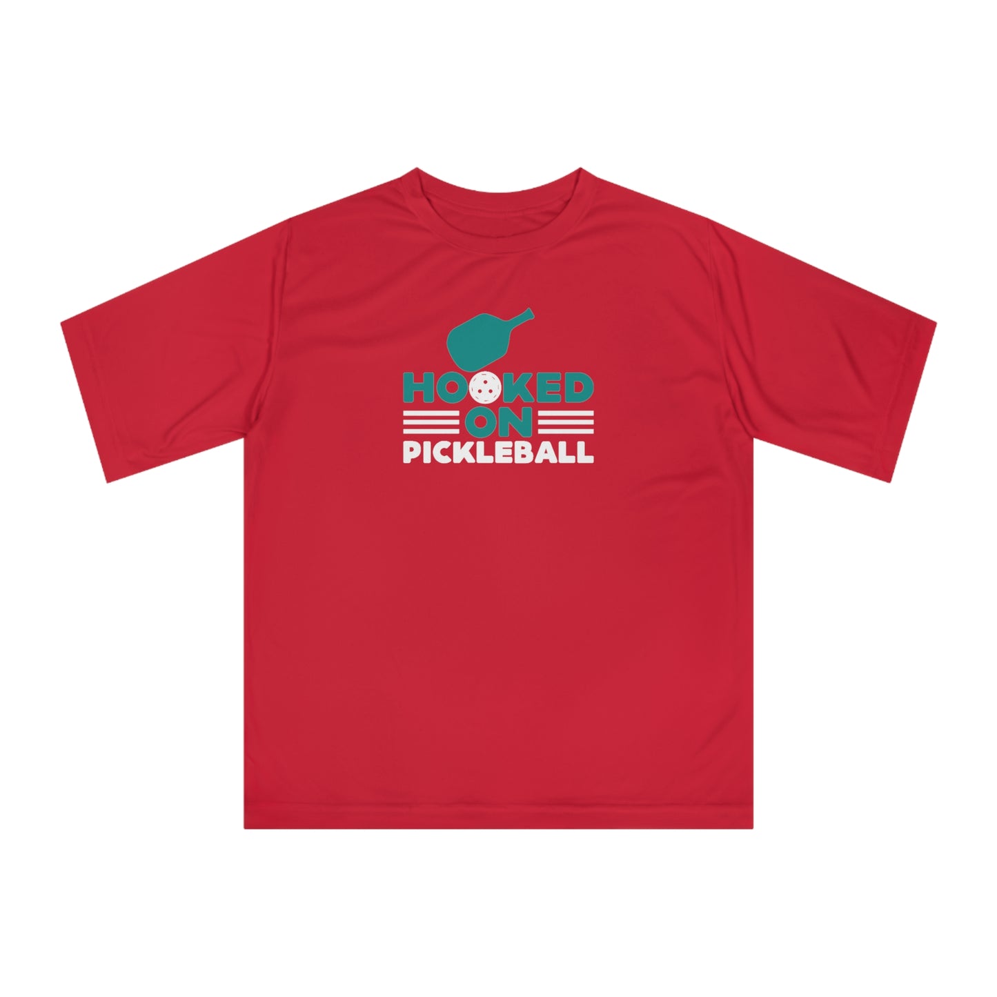 Men's Energetic Pickleball T-shirt - Hooked on Pickleball Red