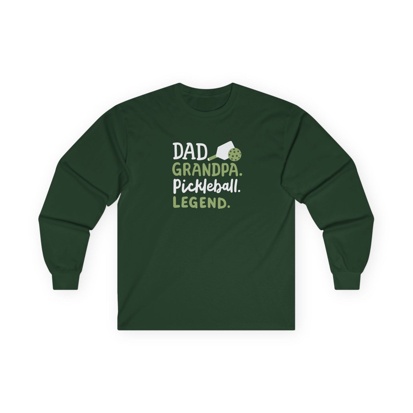 Men's Pickleball Long Sleeves top - Dad Grandpa Pickleball Legend Green