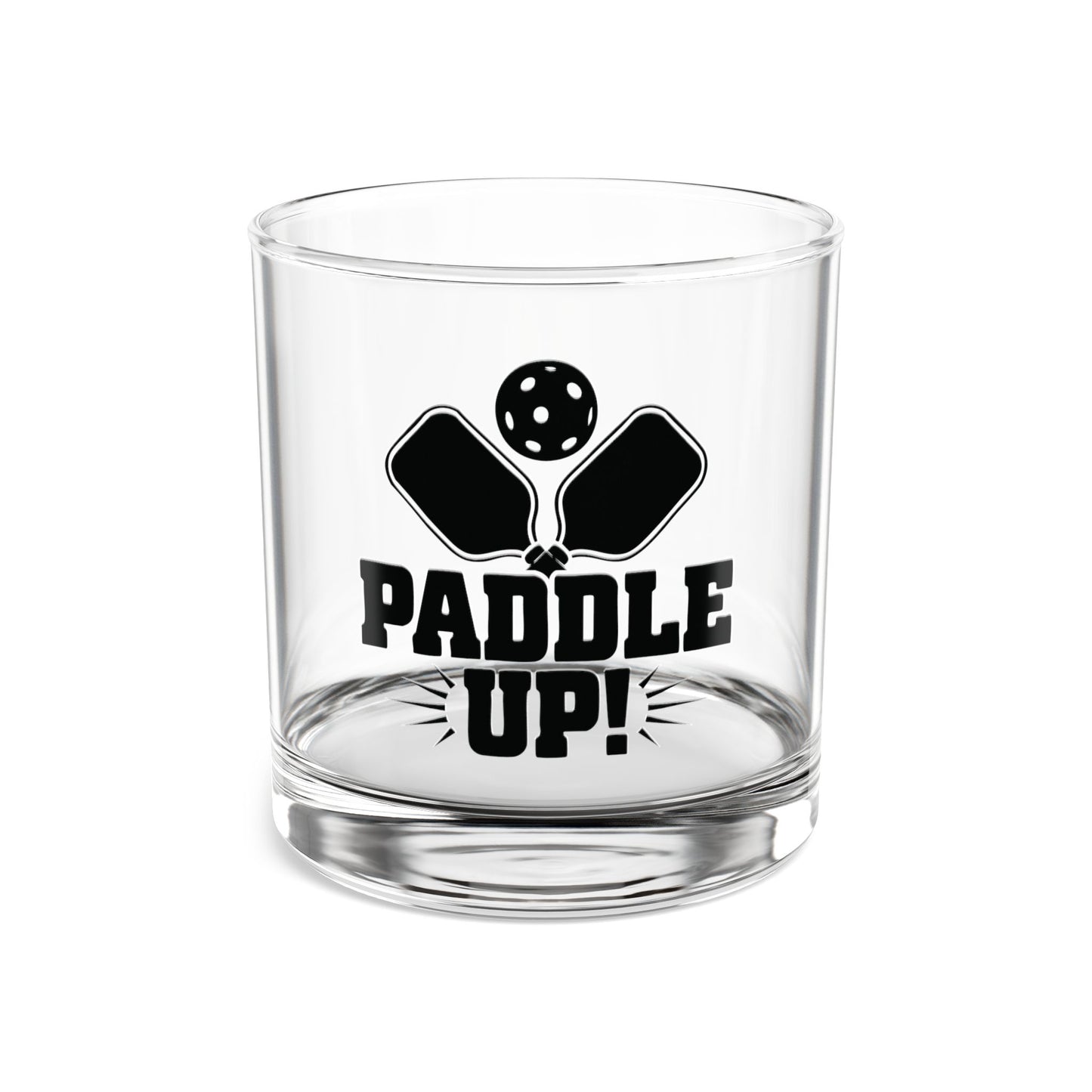 Pickleball Unique Rocks Glass - Paddle Up Clear