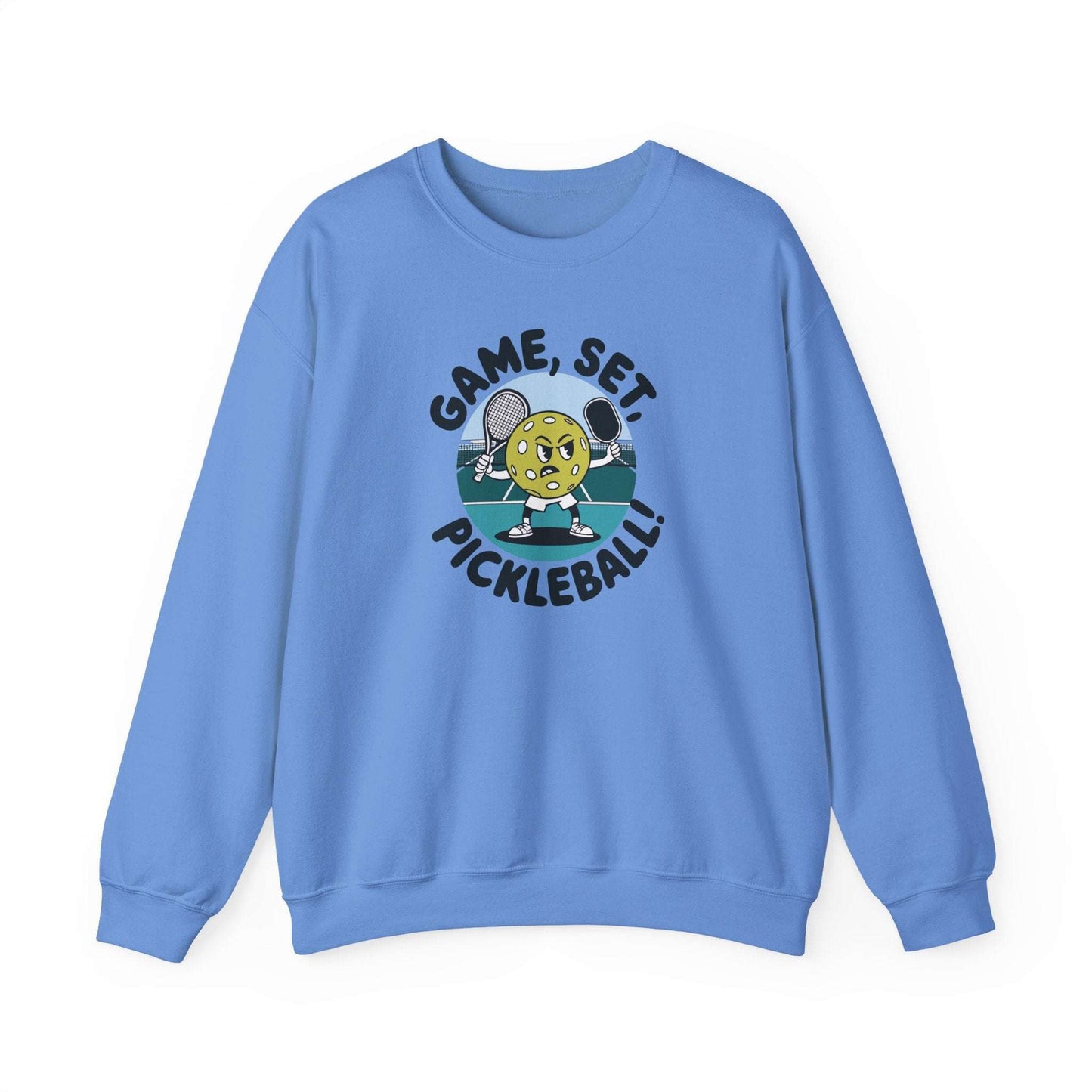 Men's Durable Pickleball Sweatshirt - Game, Set, Pickleball Blue
