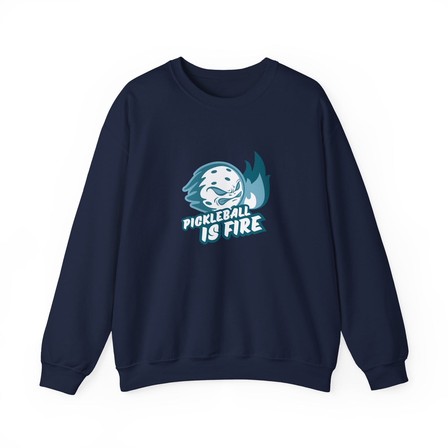 Men's Funny Pickleball Sweatshirt - Pickleball Is Fire Navy