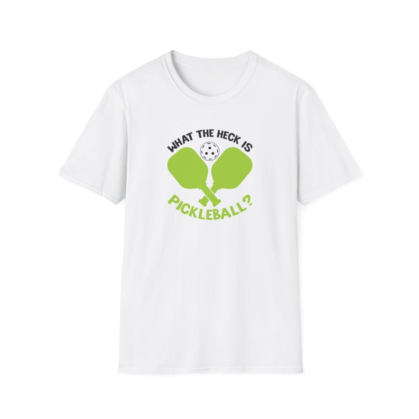 Men's Funny Pickleball T-shirt - What the Heck Is Pickleball? White