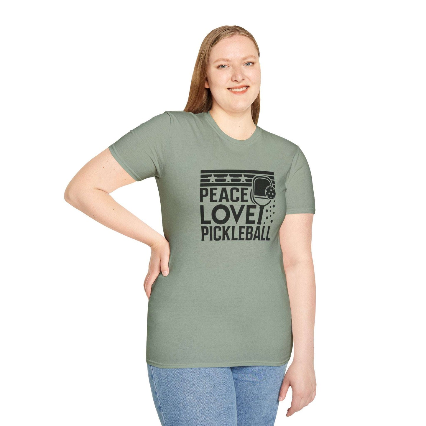 Women's Durable Pickleball T-shirt - Peace love pickleball