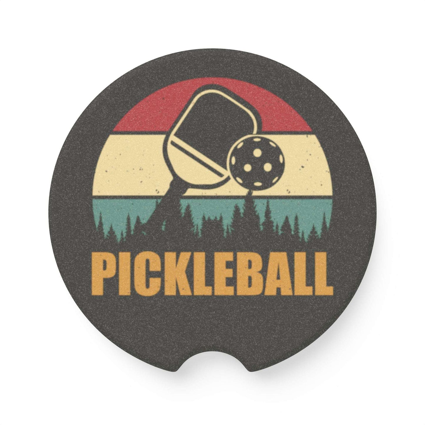 Pickleball Cool Car Coaster - Pickleball Retro 2.6'' × 2.6"