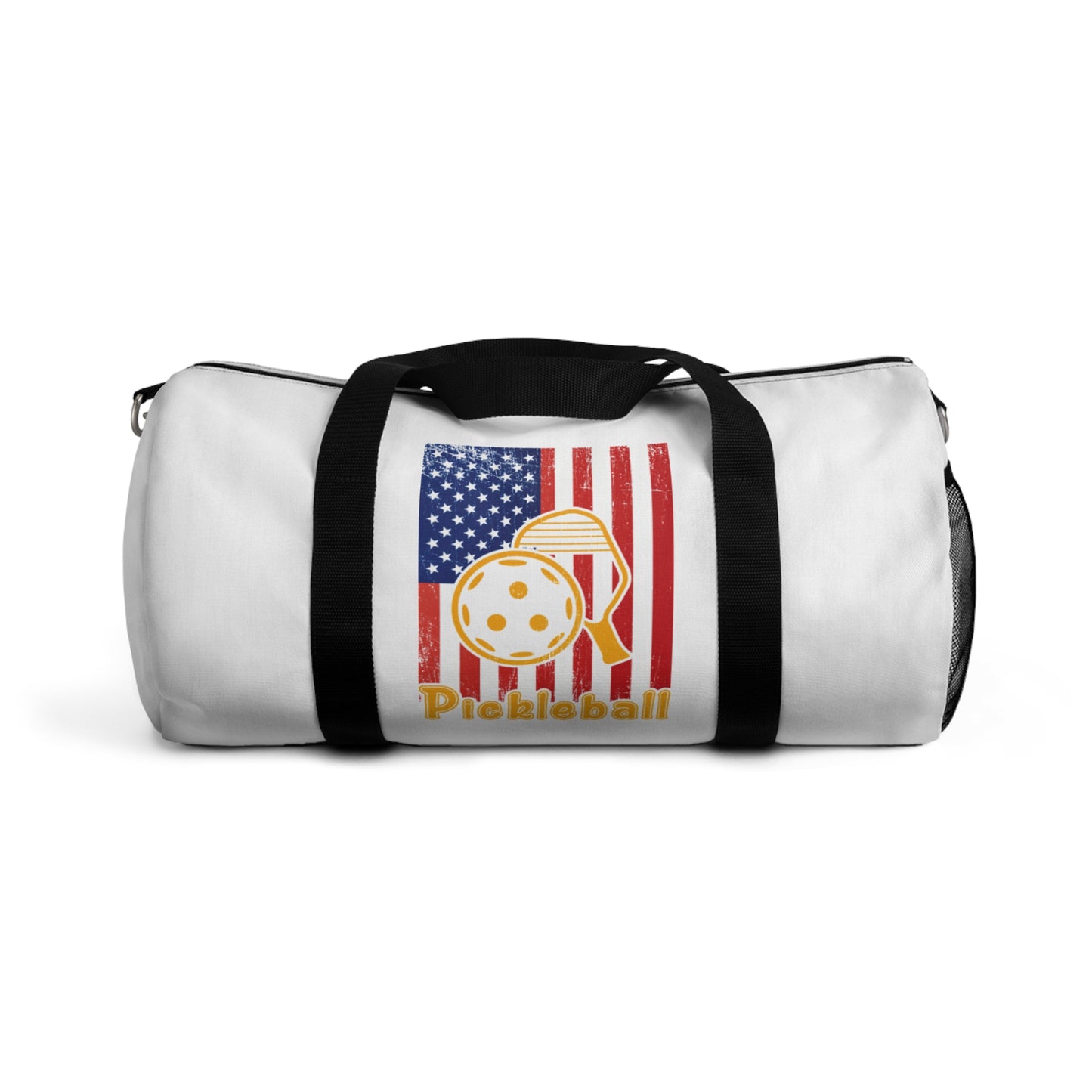 Pickleball Durable Duffel Bag - American Flag with Pickleball White