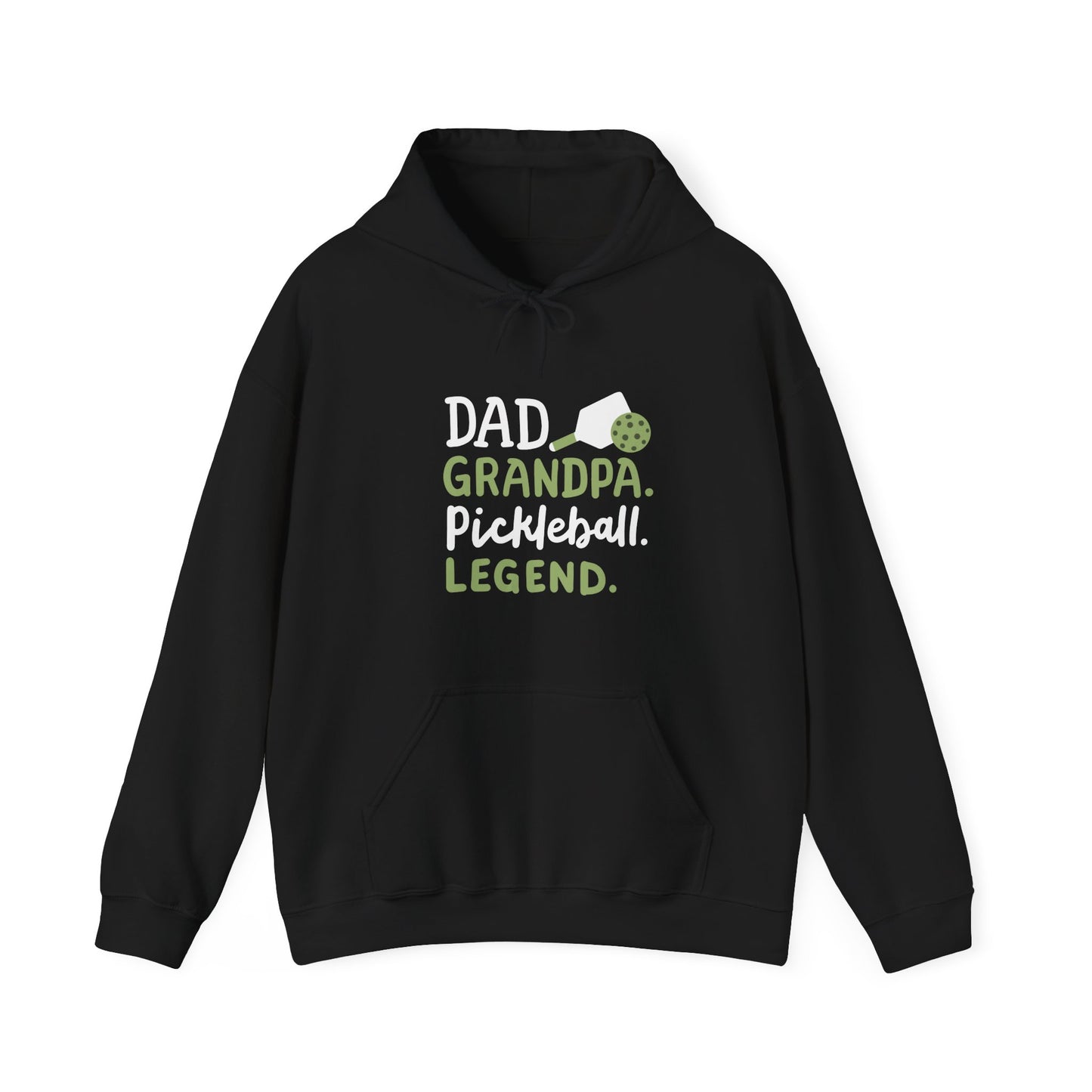 Men's Comfy Pickleball Hoodie - Dad Grandpa Pickleball Legend Black
