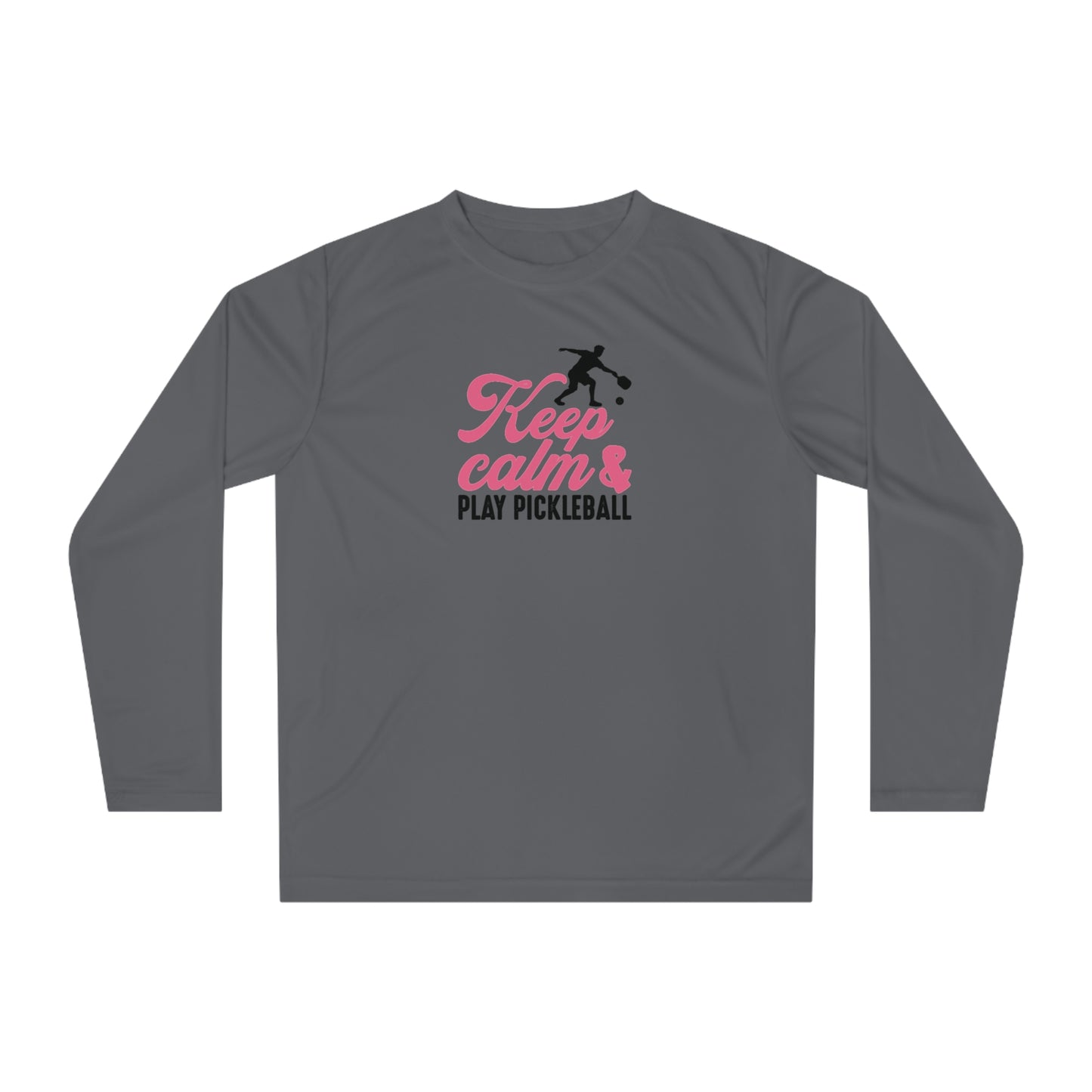 Women's Pickleball Long Sleeves top - Keep Calm & Play Pickleball Gray