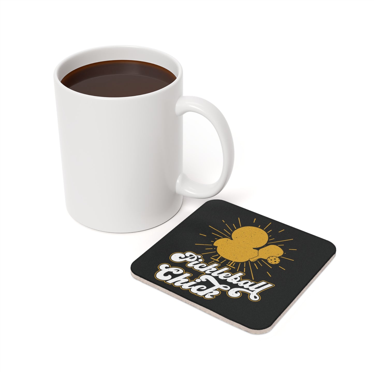Pickleball Funny Cork Coaster - Pickleball Chick