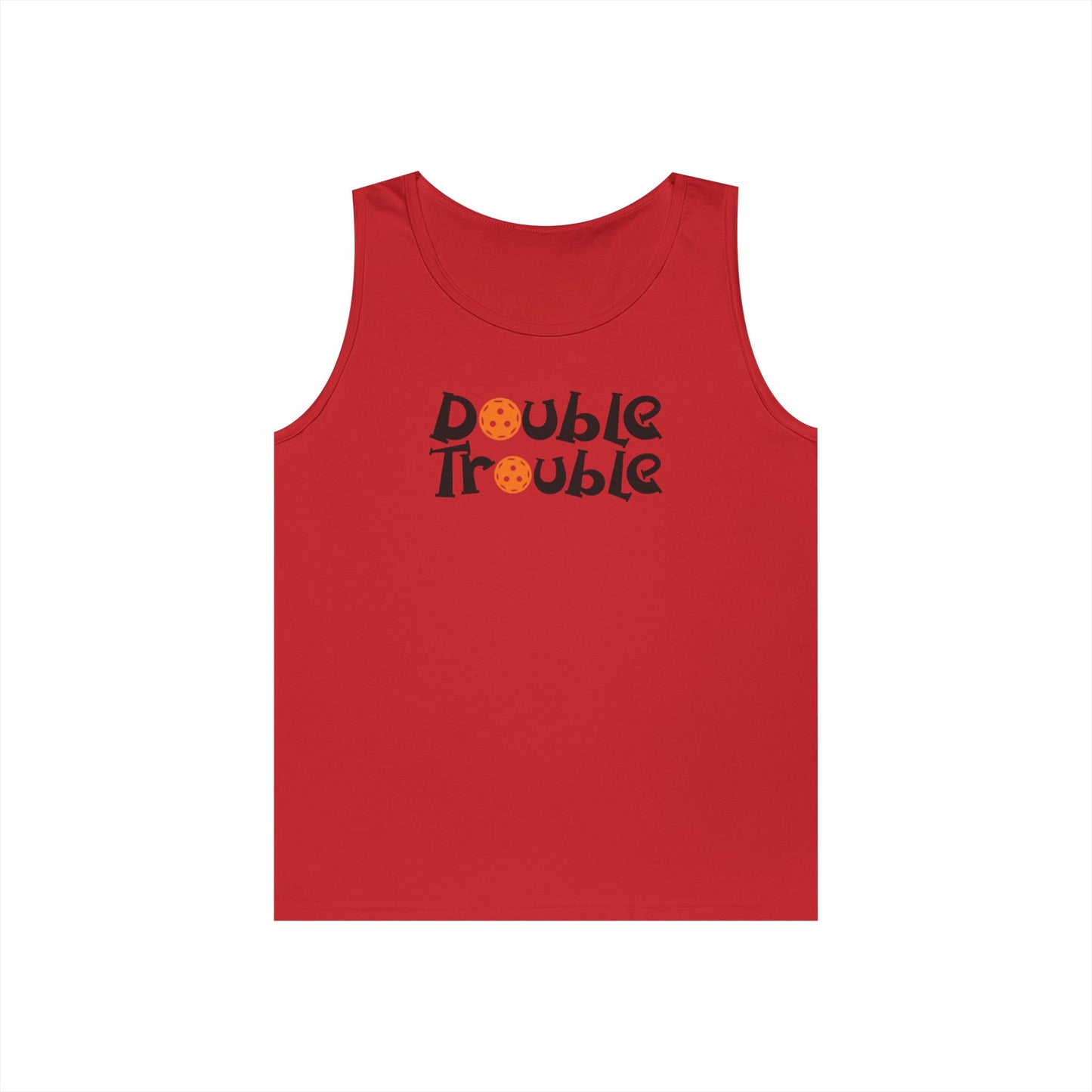 Women's Funny Pickleball Tank Top - Double Trouble Red