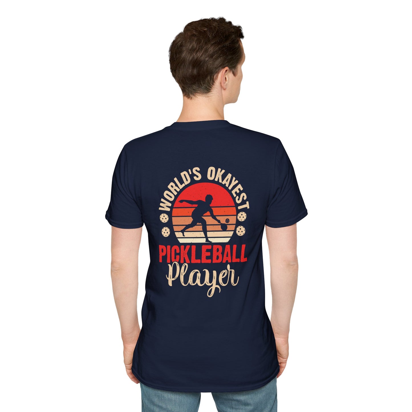 Men's Pickleball T-shirt - World's Okayest Pickleball Player Retro