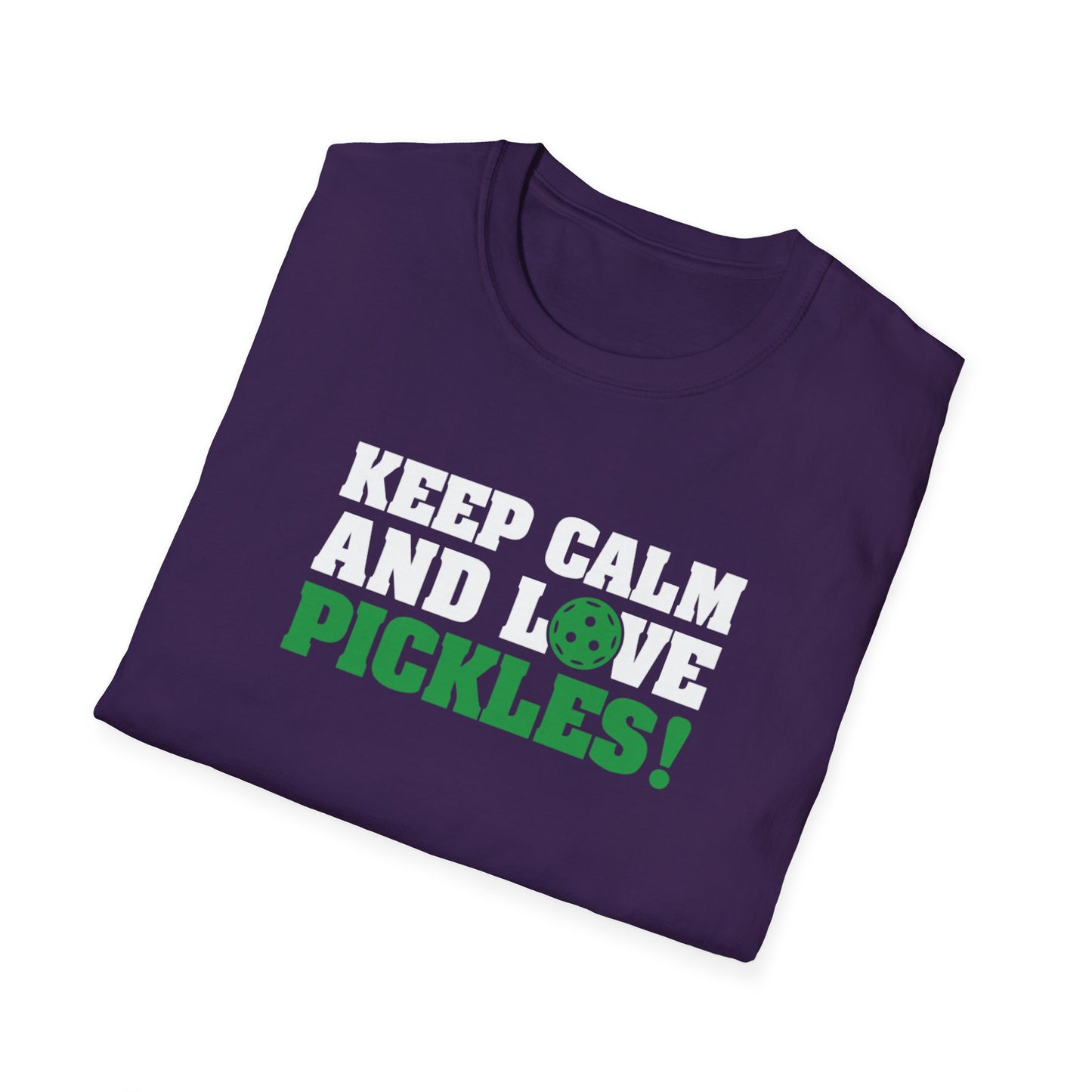 Men's Funny Pickleball T-shirt - Keep Calm and Love Pickles