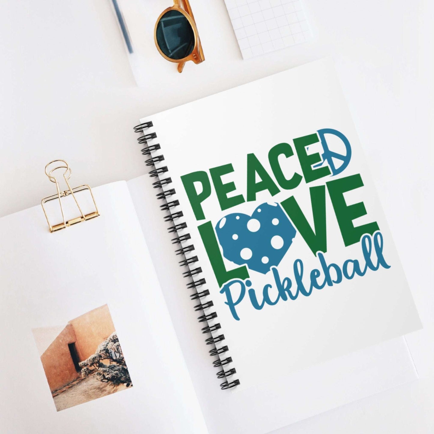 Pickleball Durable Notebook - Peace, Love, Pickleball