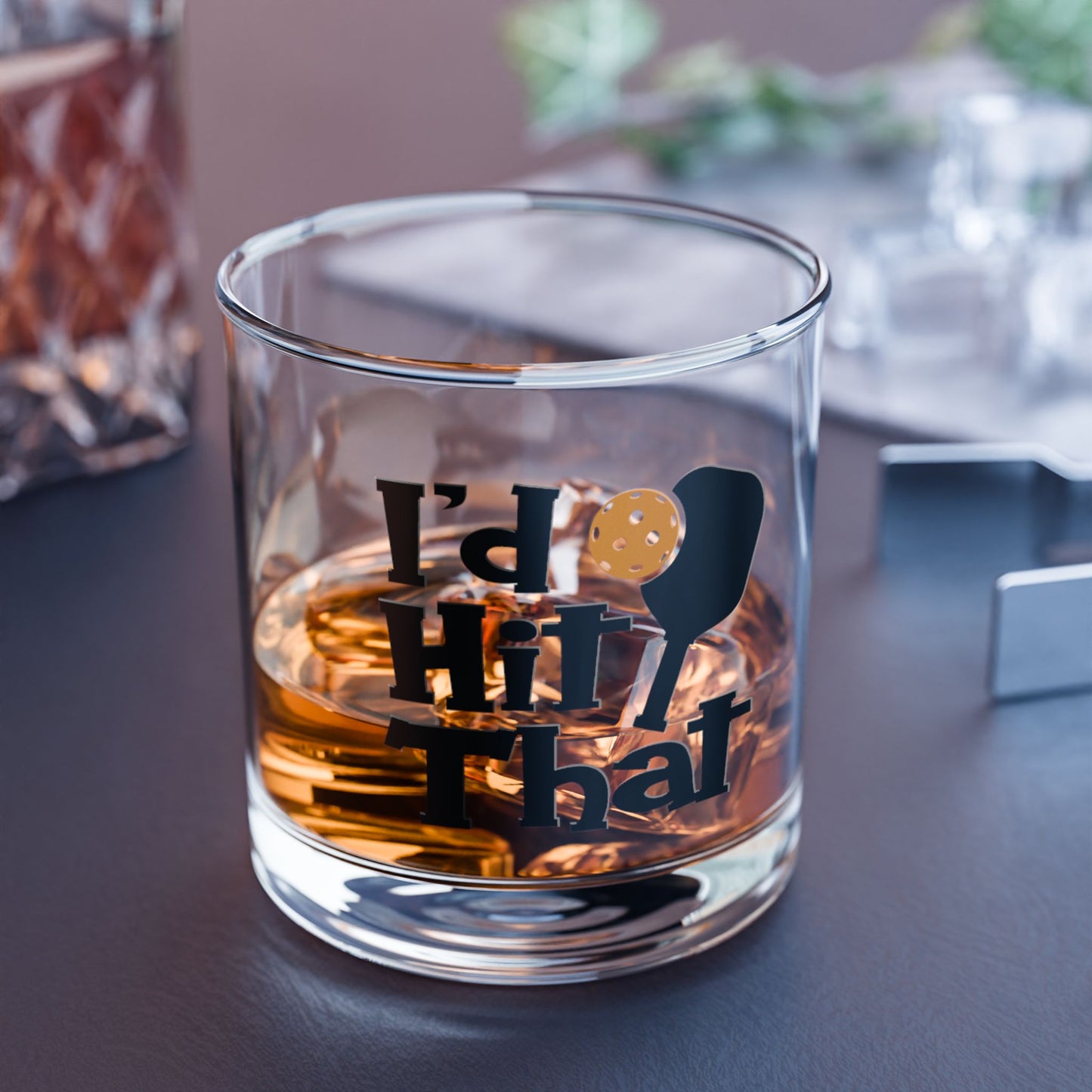 Pickleball Cool Rocks Glass - I'd Hit That