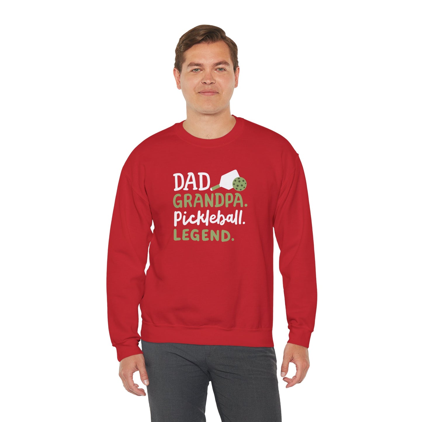 Men's Soft Pickleball Sweatshirt - Dad Grandpa Pickleball Legend