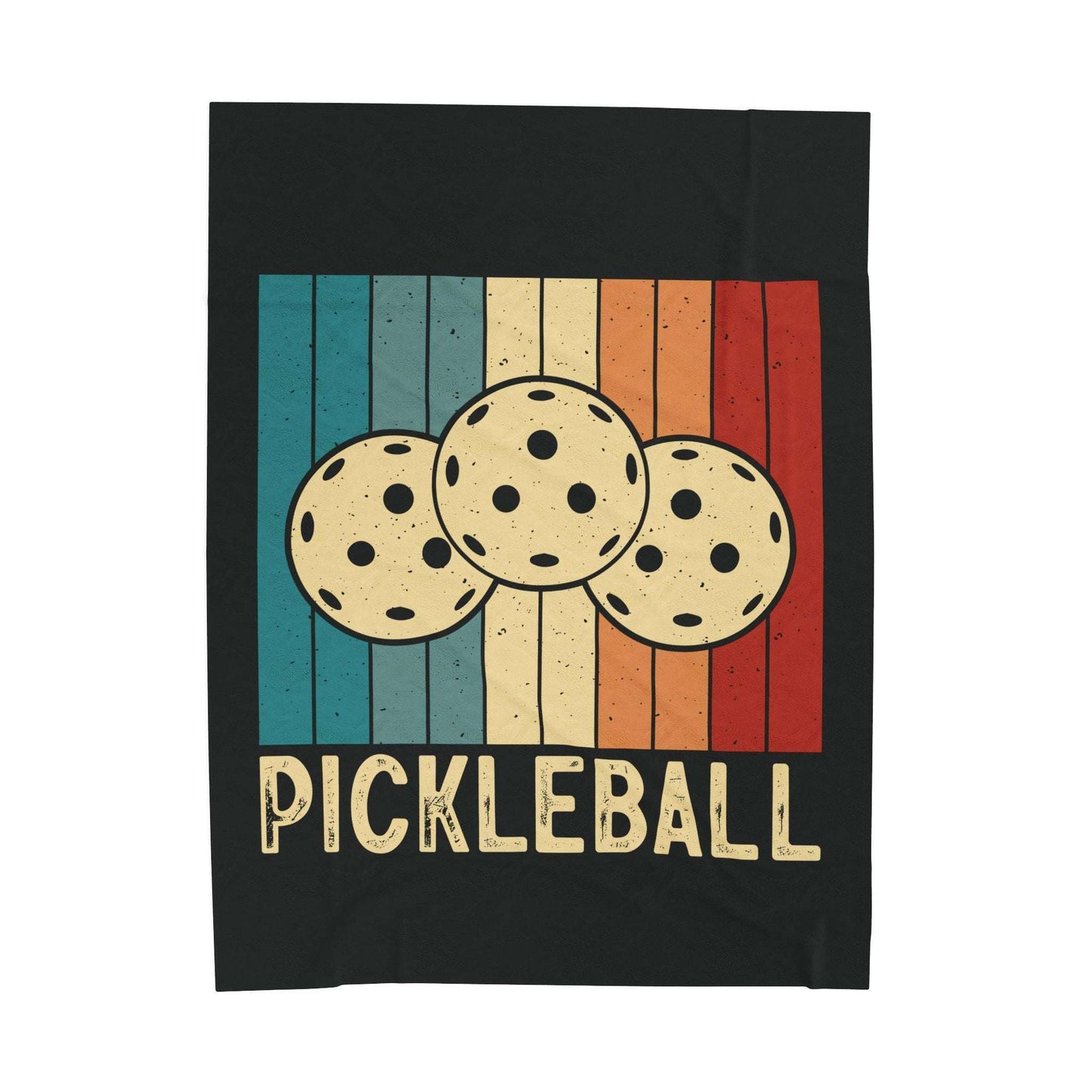 Pickleball Eye-Catching Blanket - Pickleball Retro Black