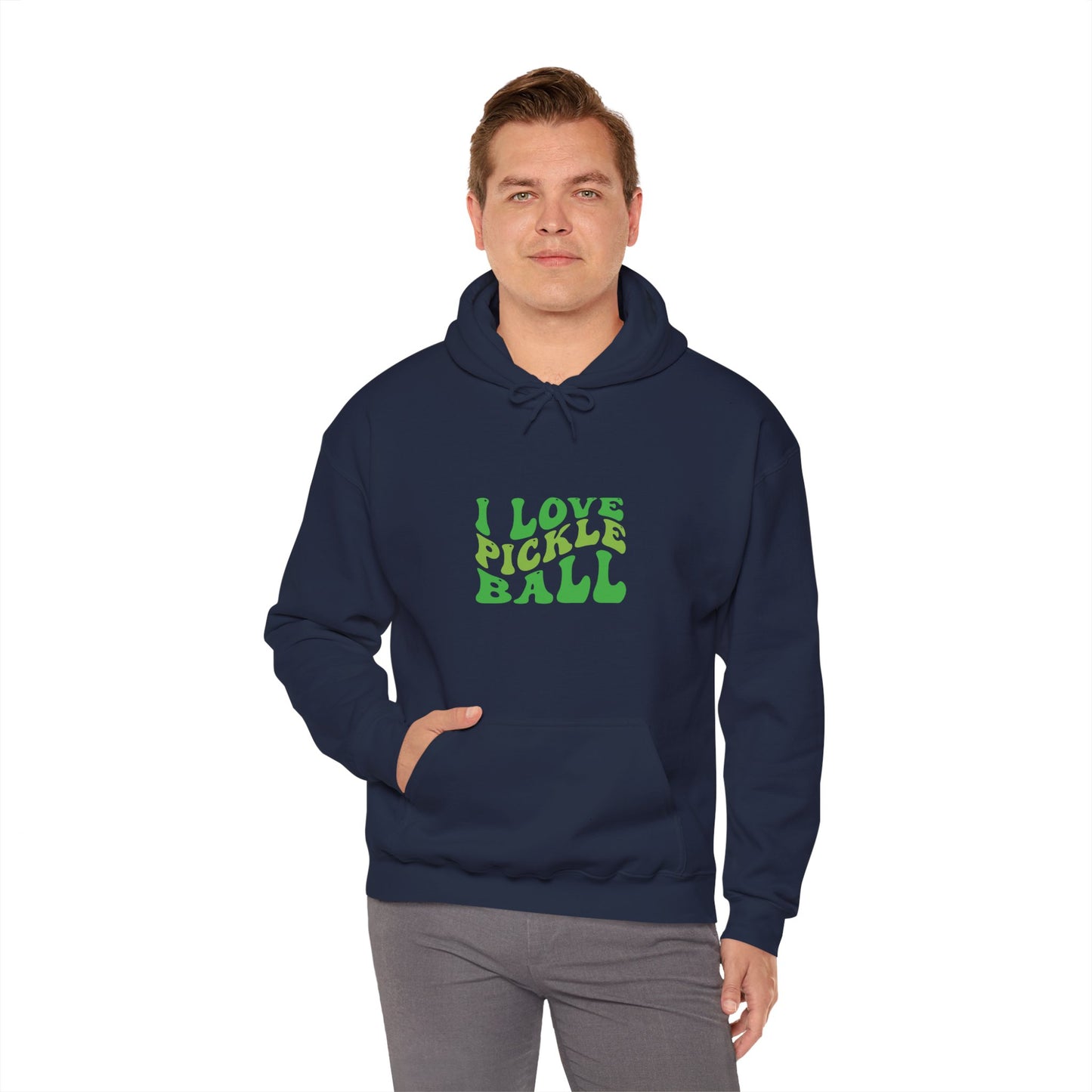 Men's Stylish Pickleball Hoodie - I Love Pickleball