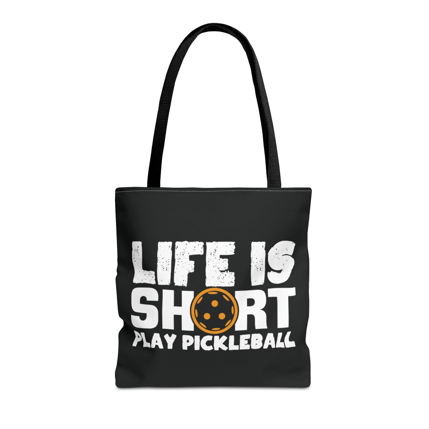 Pickleball Quirky Tote Bag - Life Is Short Play Pickleball Black
