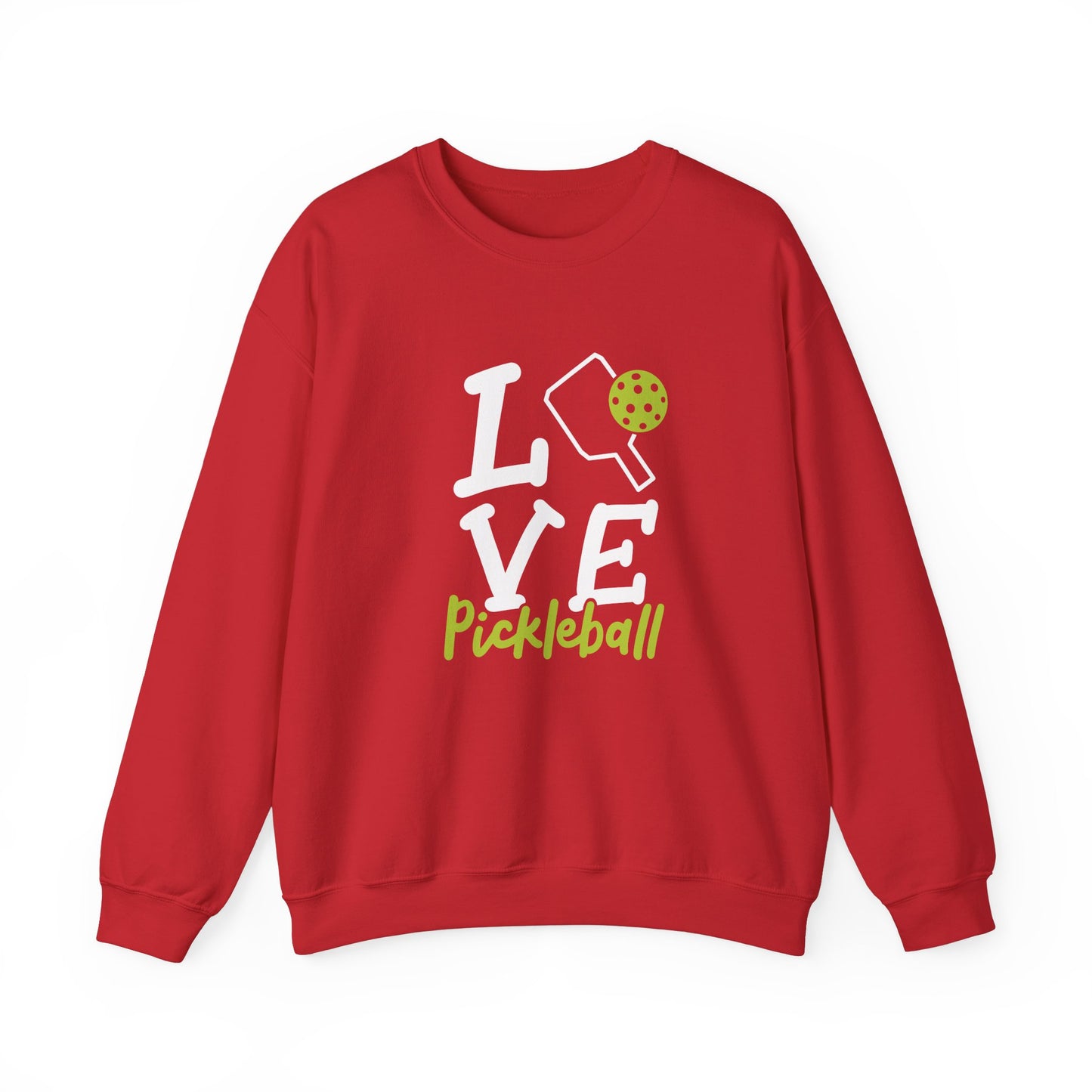Women's Durable Pickleball Sweatshirt - Love Pickleball Red
