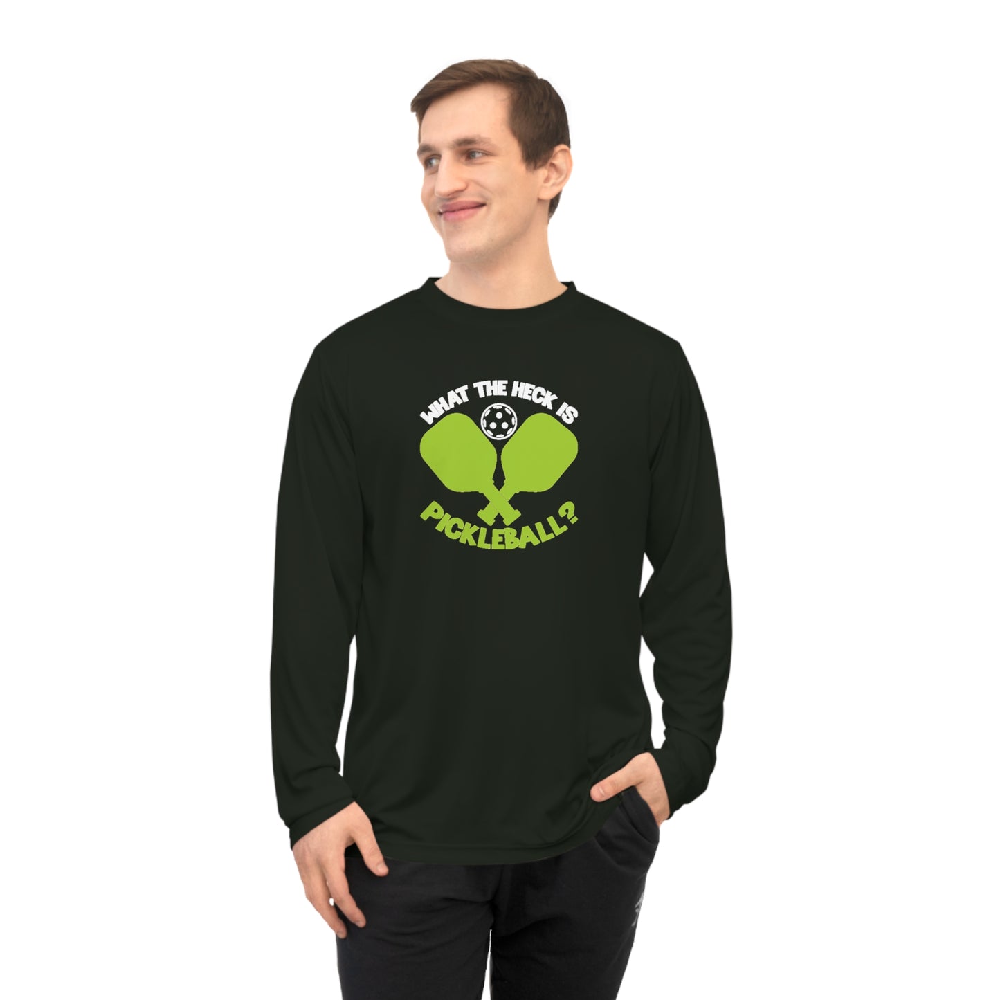 Men's Funny Pickleball Long Sleeves top - What the Heck Is Pickleball?