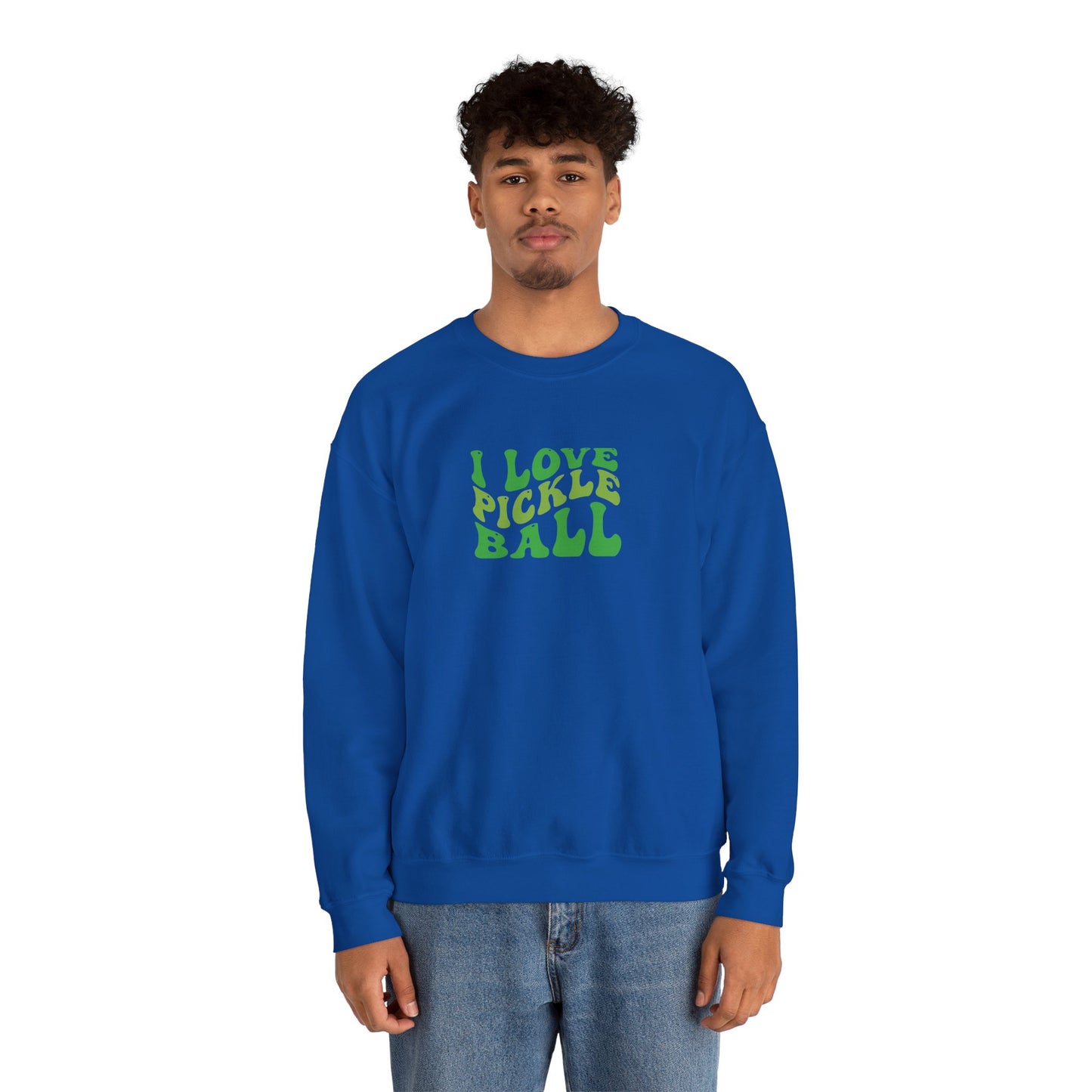 Men's Comfy Pickleball Sweatshirt - I Love Pickleball
