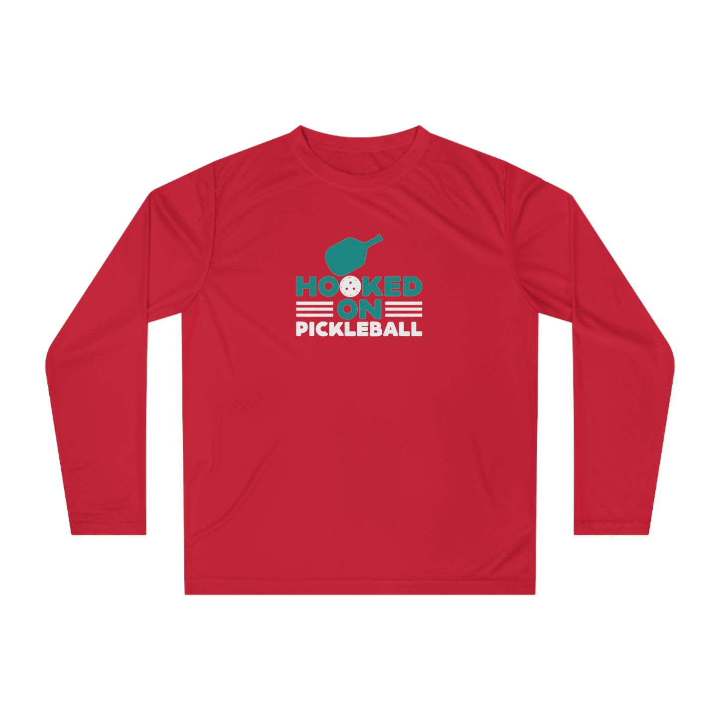 Women's Lightweight Pickleball Long Sleeves top - Hooked on Pickleball Red