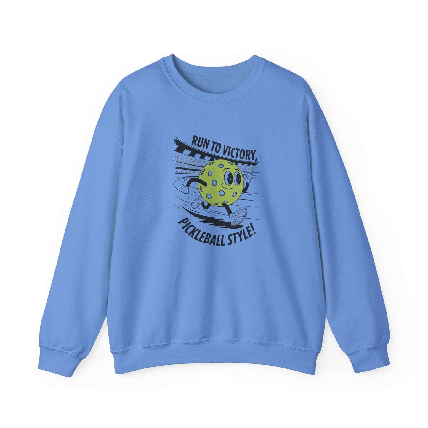 Men's Soft Pickleball Sweatshirt - Run to Victory Pickleball Style Blue