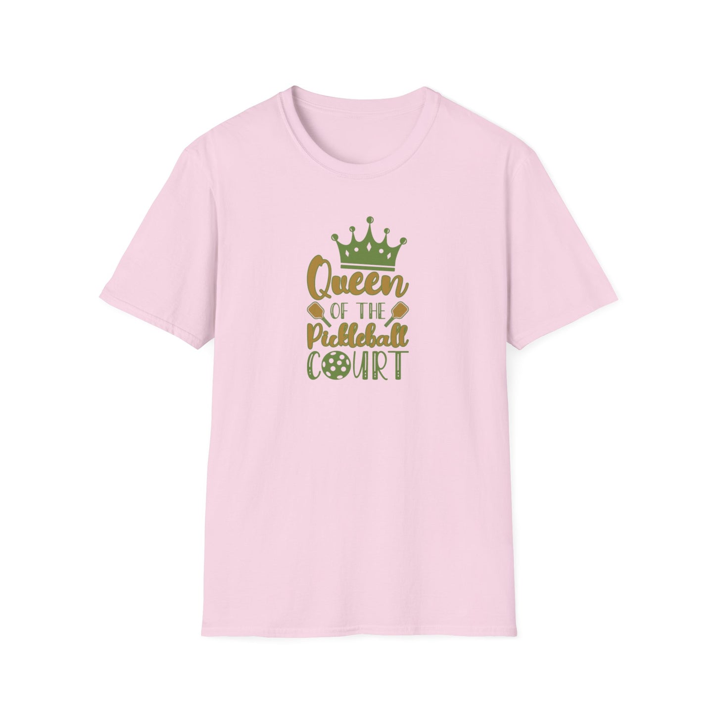 Women's Stylish Pickleball T-shirt - Queen of the Pickleball Court Pink