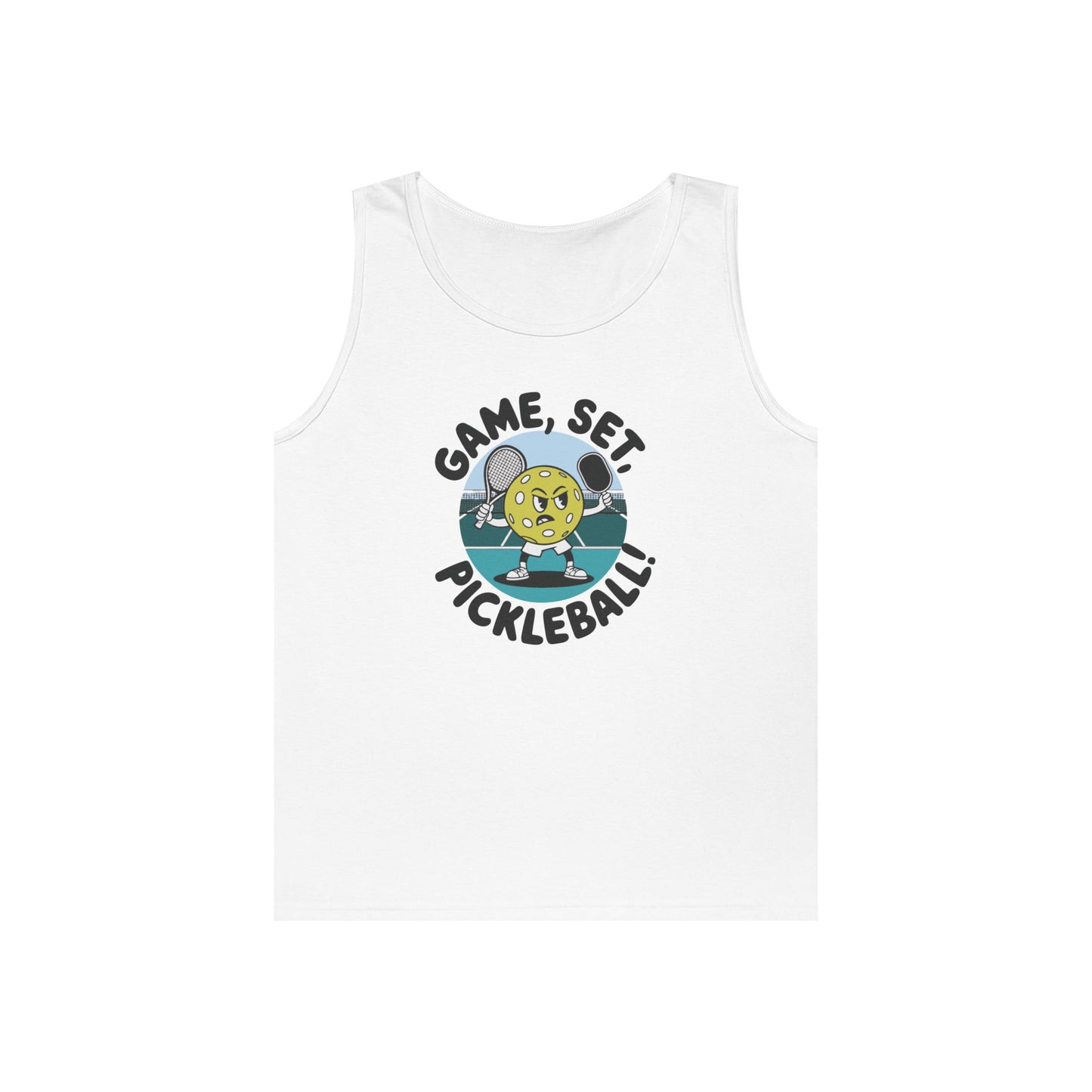 Men's Stylish Pickleball Tank Top - Game, Set, Pickleball White