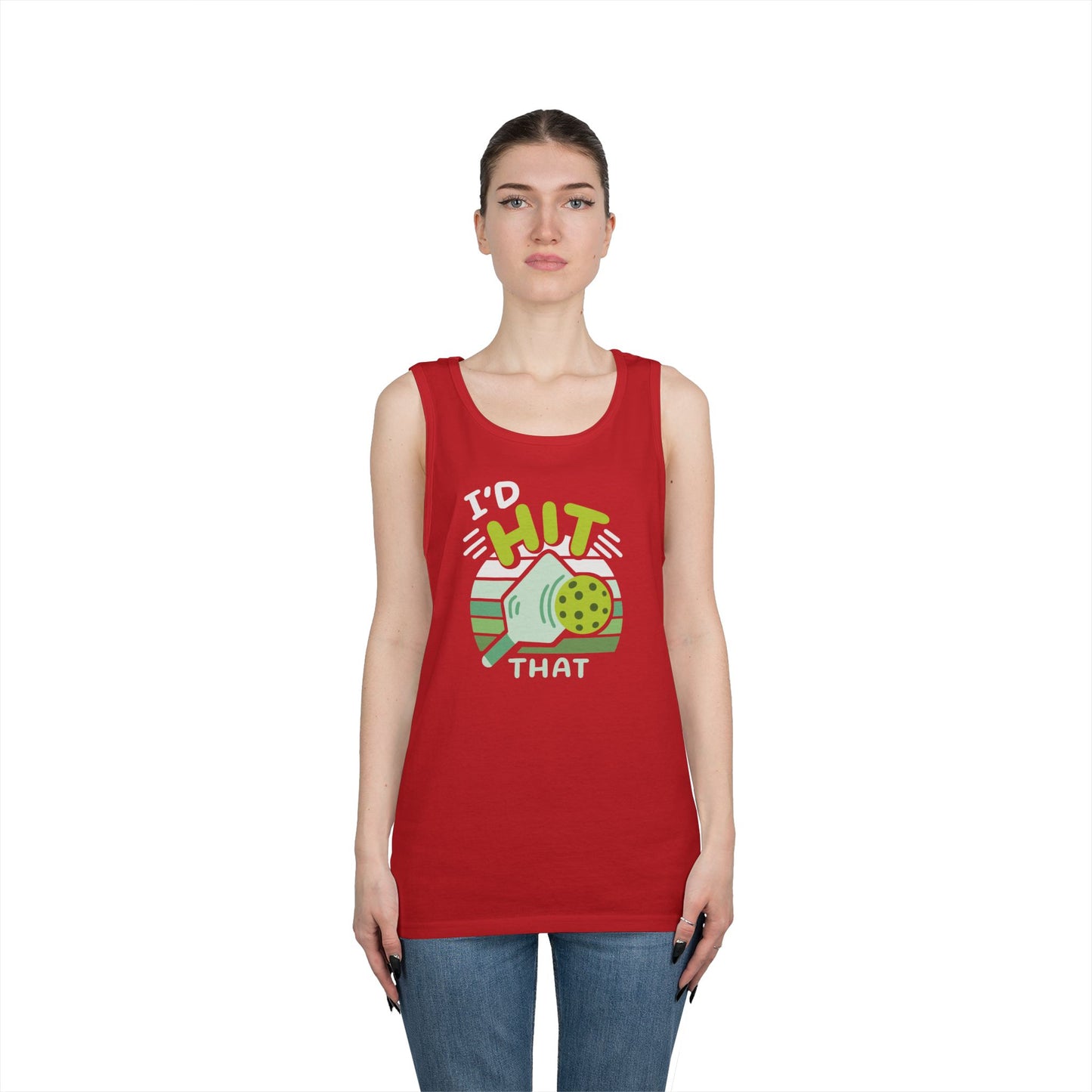 Women's Playful Pickleball Tank Top - I'd Hit That