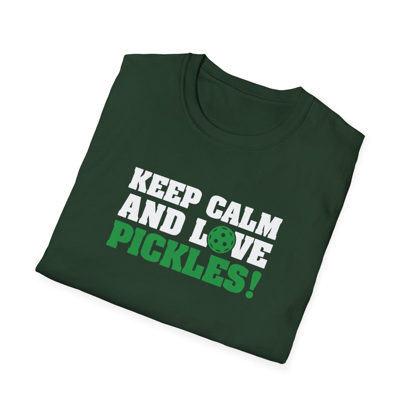 Men's Funny Pickleball T-shirt - Keep Calm and Love Pickles