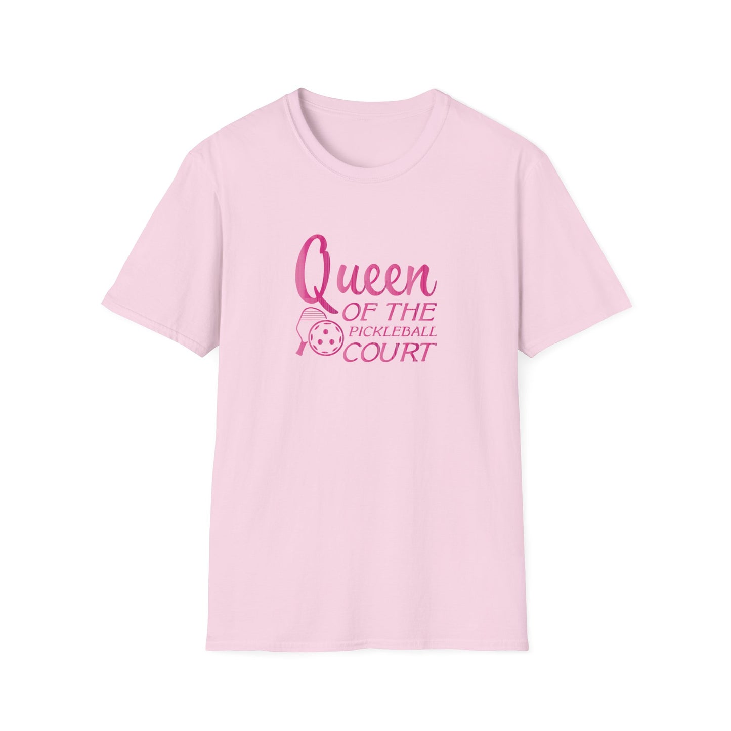 Women's Stylish Pickleball T-shirt - Queen of the Pickleball Court Pink