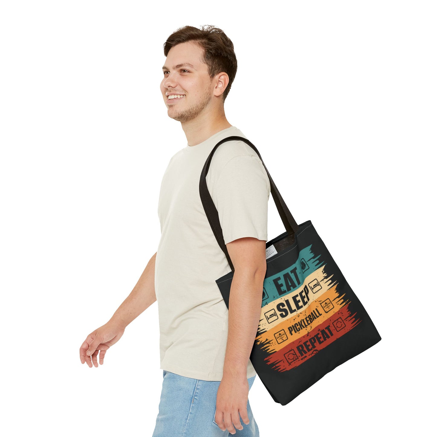 Pickleball Cool Tote Bag - Eat Sleep Pickleball Repeat Retro