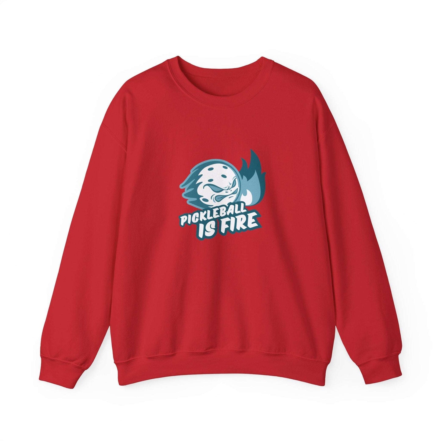 Men's Funny Pickleball Sweatshirt - Pickleball Is Fire Red