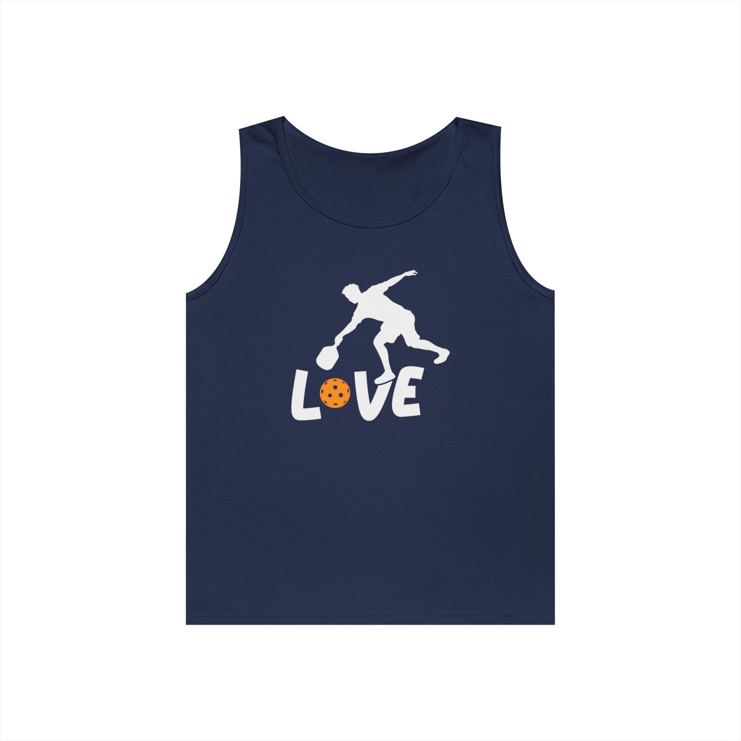 Men's Durable Pickleball Tank Top - Pickleball Player in Love Navy