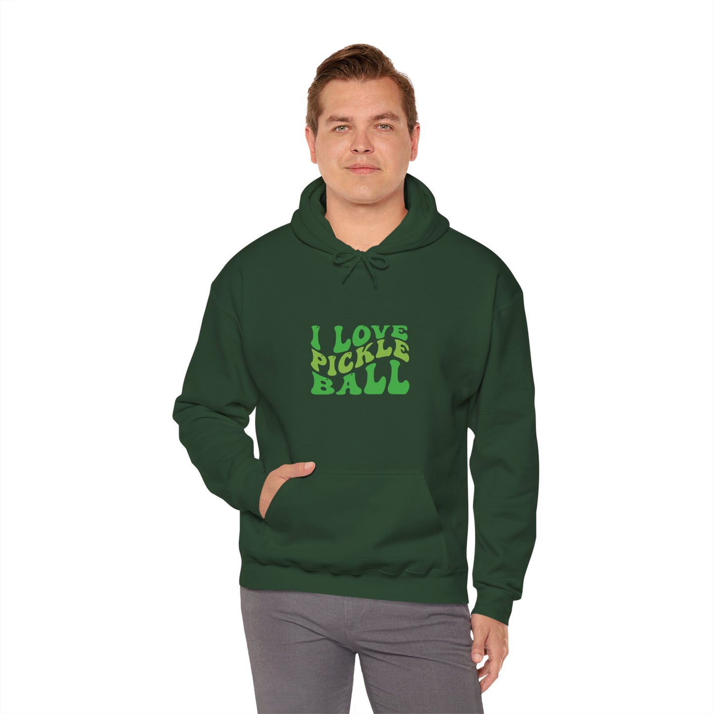 Men's Stylish Pickleball Hoodie - I Love Pickleball