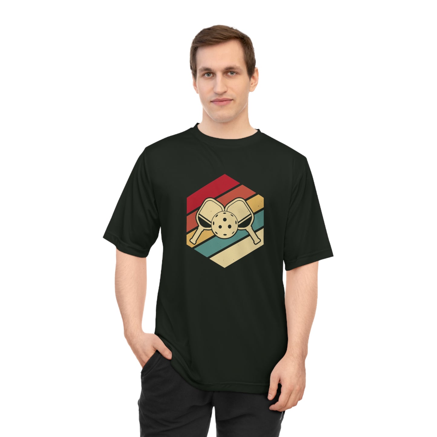 Men's Comfy Pickleball T-shirt - Paddle and Ball Retro