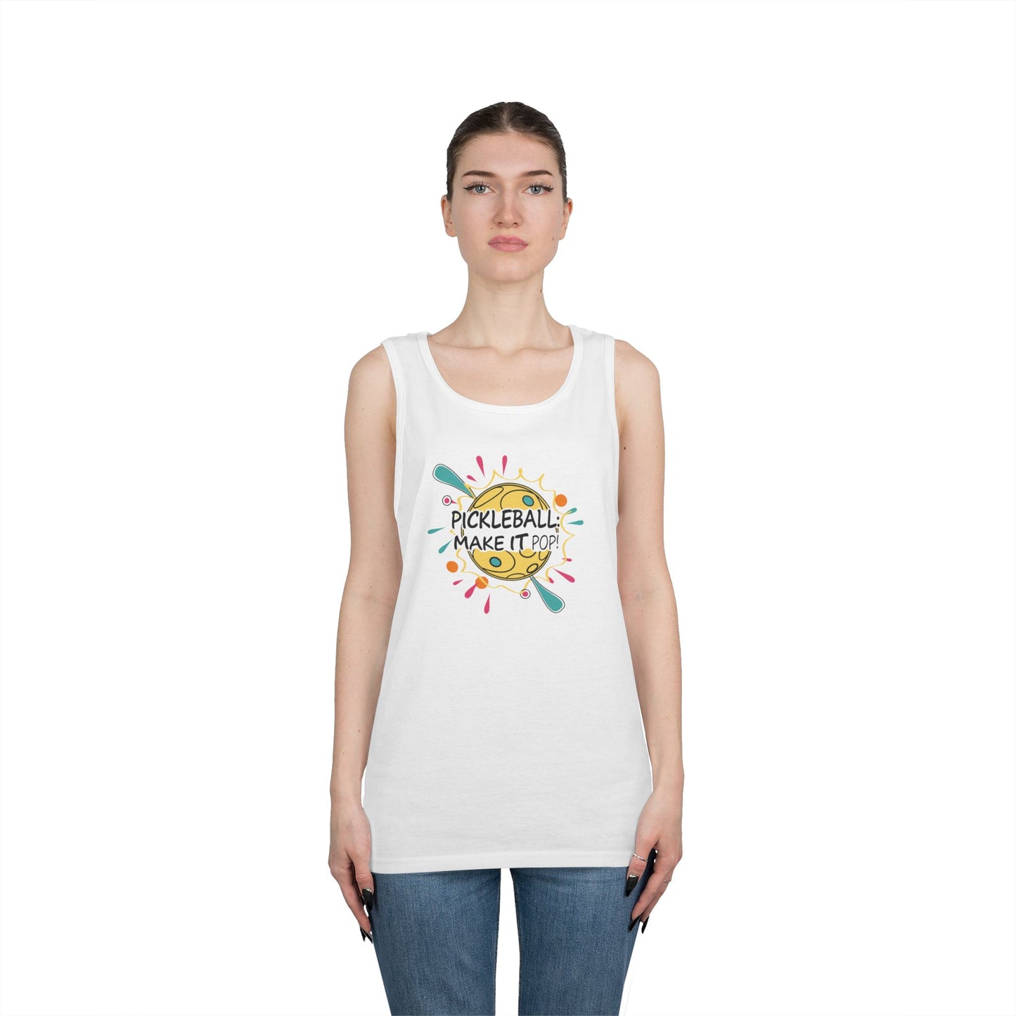 Women's Stylish Pickleball Tank Top - Pickleball Make It Pop