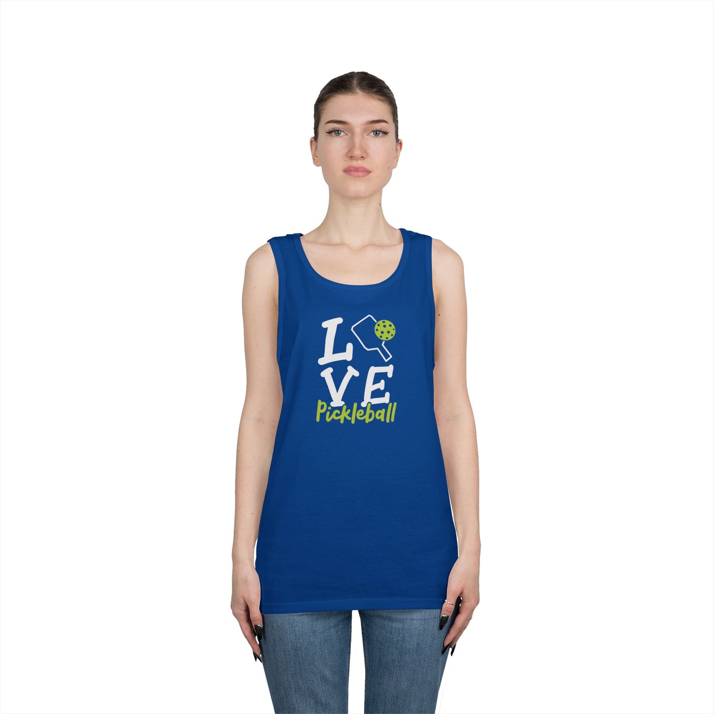 Women's Durable Pickleball Tank Top - Love Pickleball