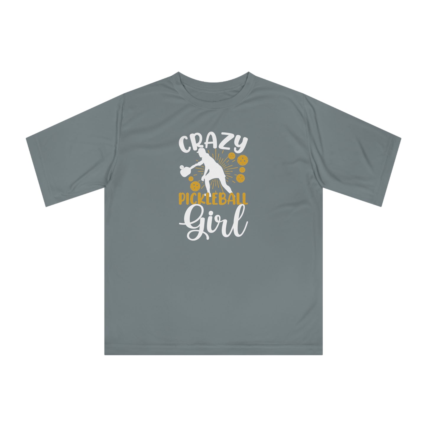 Women's Lightweight Pickleball T-shirt - Crazy Pickleball Girl Gray