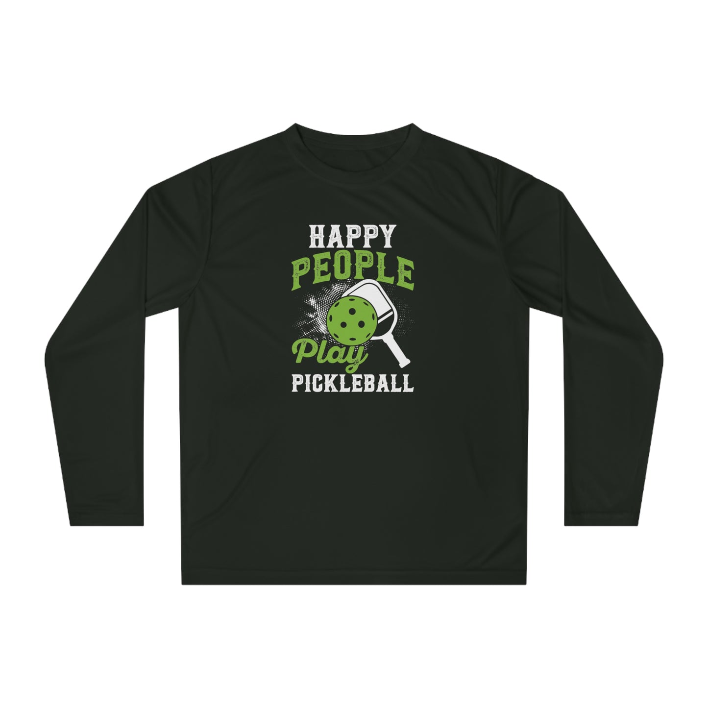Men's Cool Pickleball Long Sleeves top - Happy People Play Pickleball Black