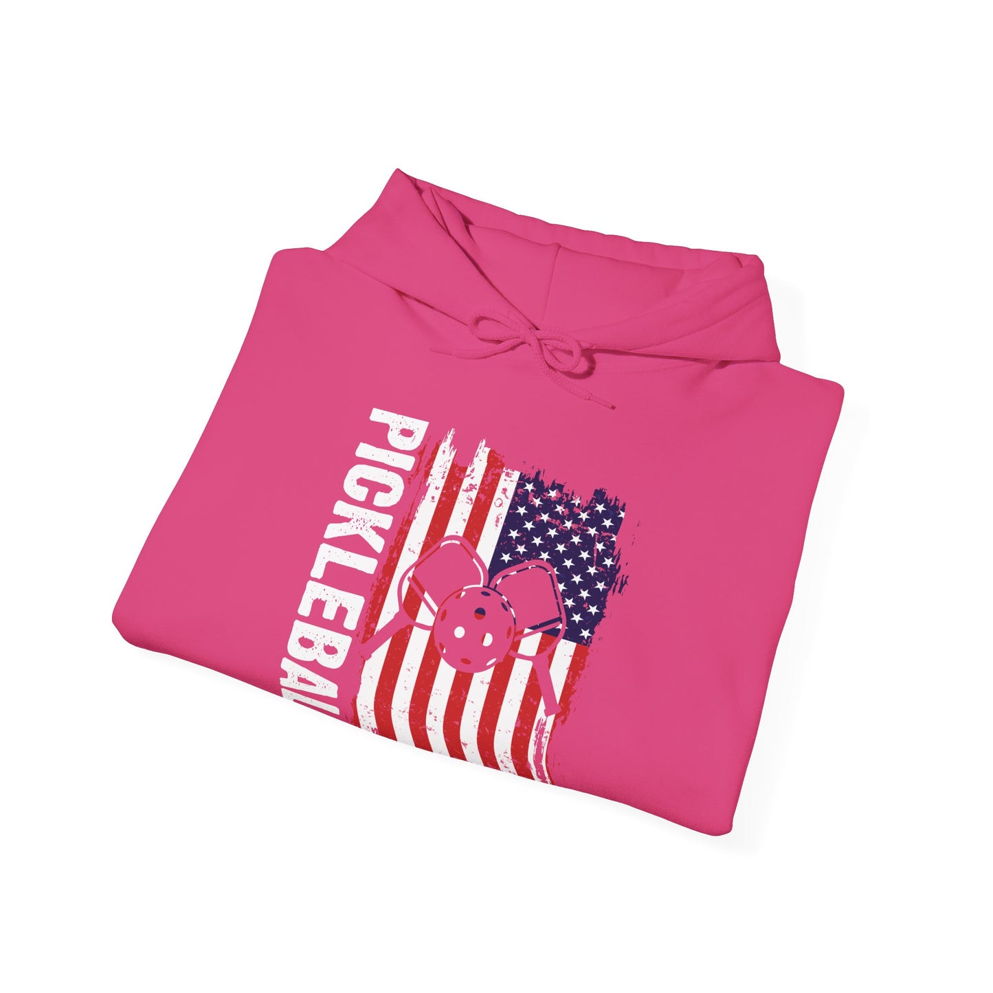 Men's Comfy Pickleball Hoodie - Pickleball with American Flag