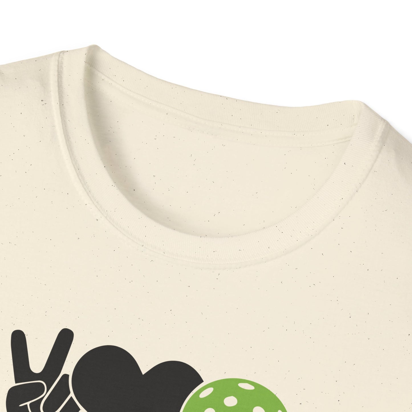 Women's Cheerful Pickleball T-shirt - Peace, Love, Pickleball