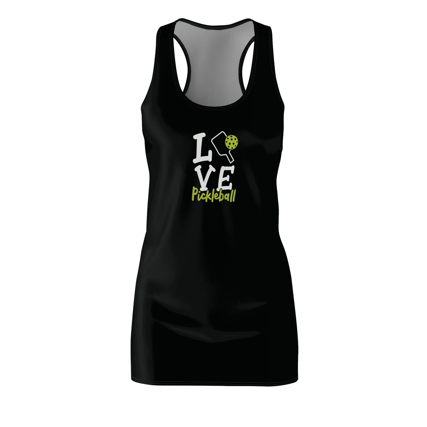 Women's Sporty Pickleball Dress - Love Pickleball Black