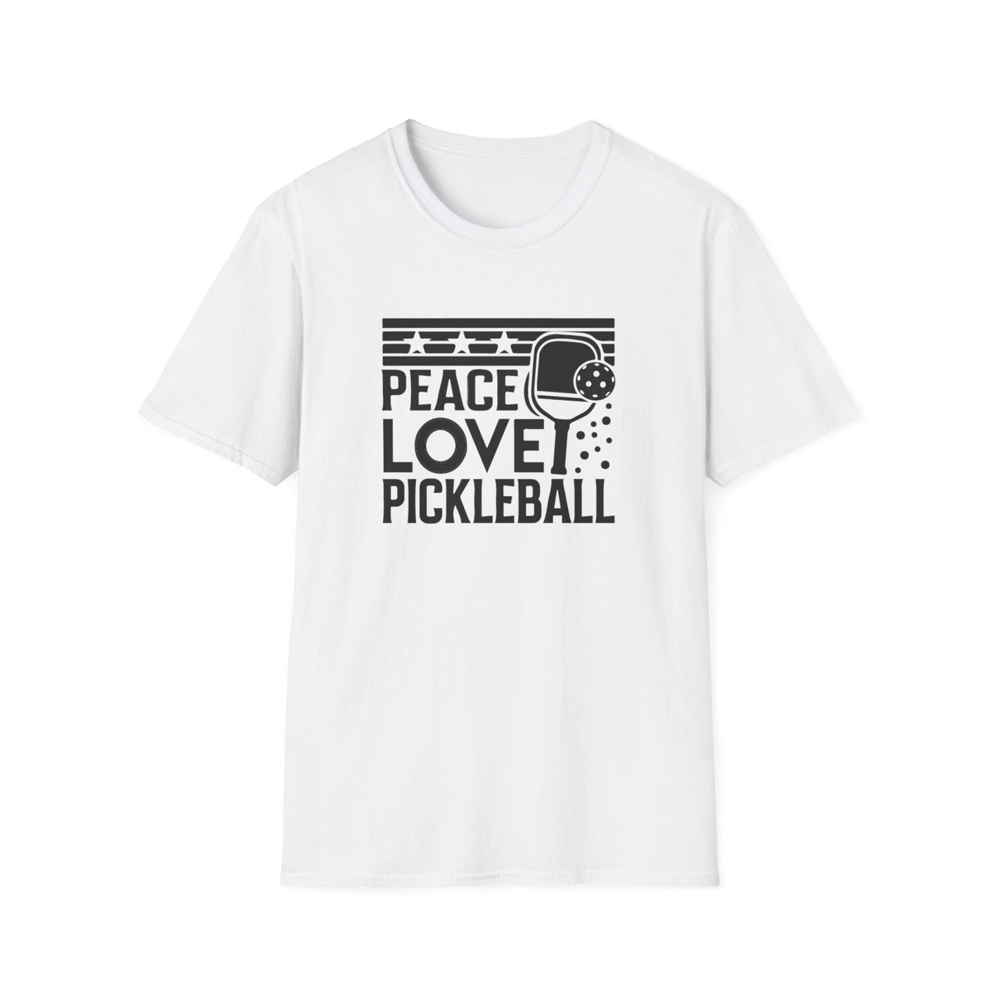 Women's Durable Pickleball T-shirt - Peace love pickleball White