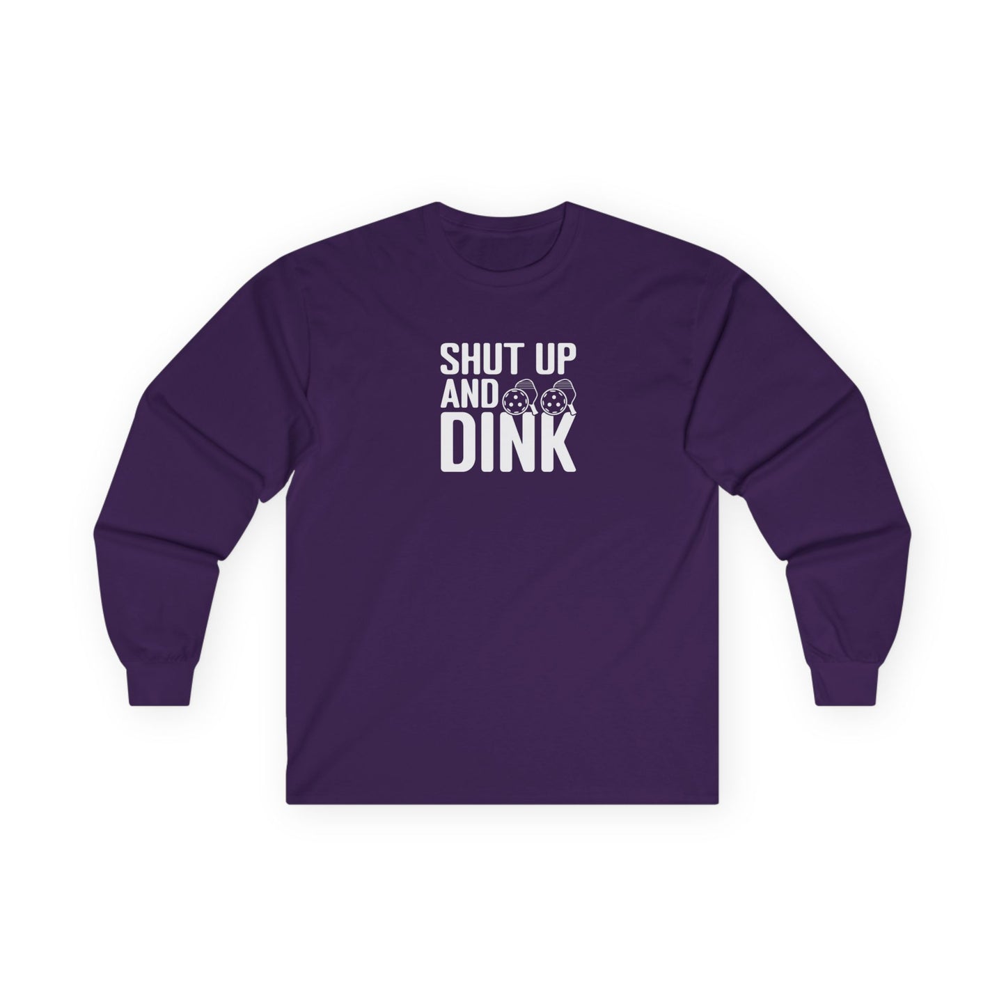 Men's Comfy Pickleball Long Sleeves top - Shut Up and Dink Purple