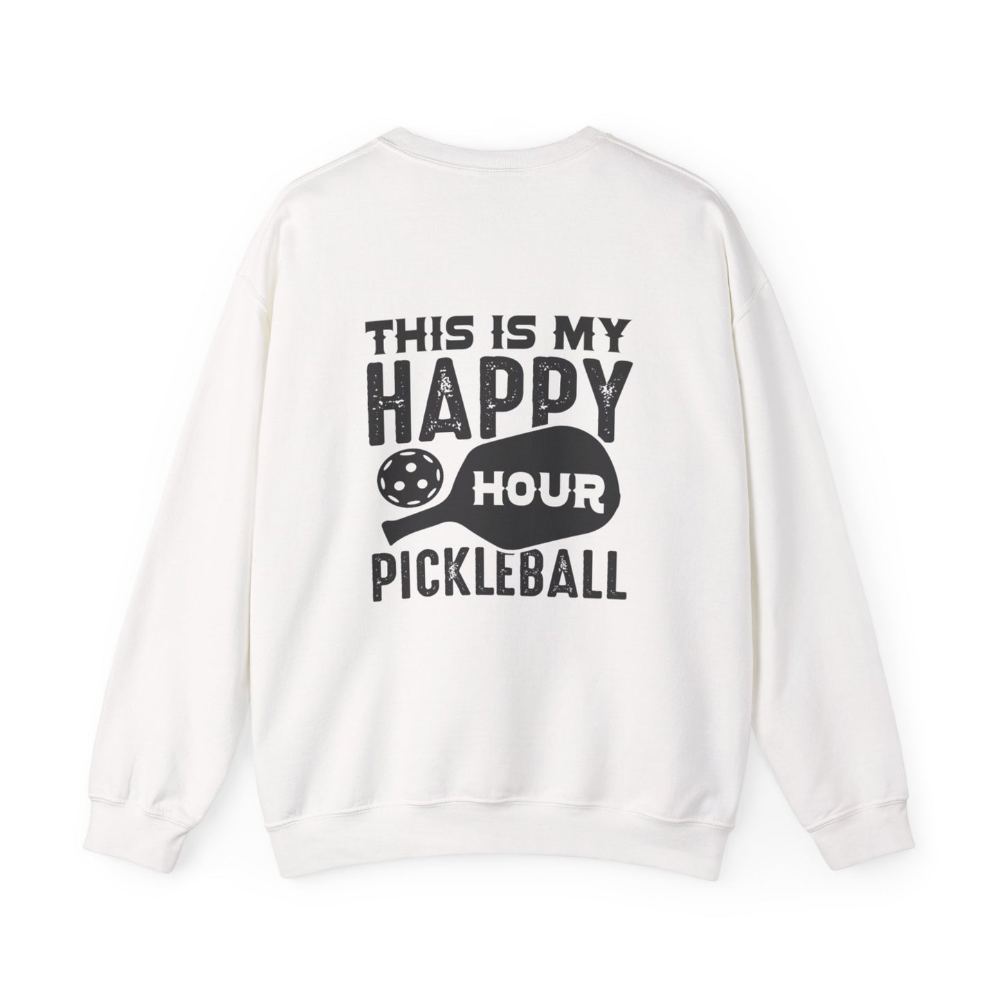 Men's Comfy Pickleball Sweatshirt - This Is My Happy Hour Pickleball